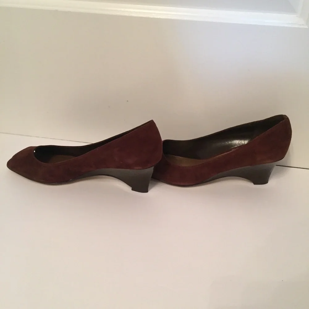 FRANCO SARTO NEW SHOES WEDGE BROWN SUEDE LEATHER Size 7.5